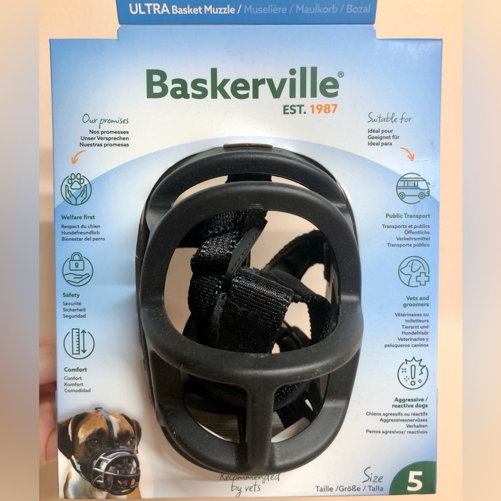 Black Dog Moldable Muzzle with Secure Strap System